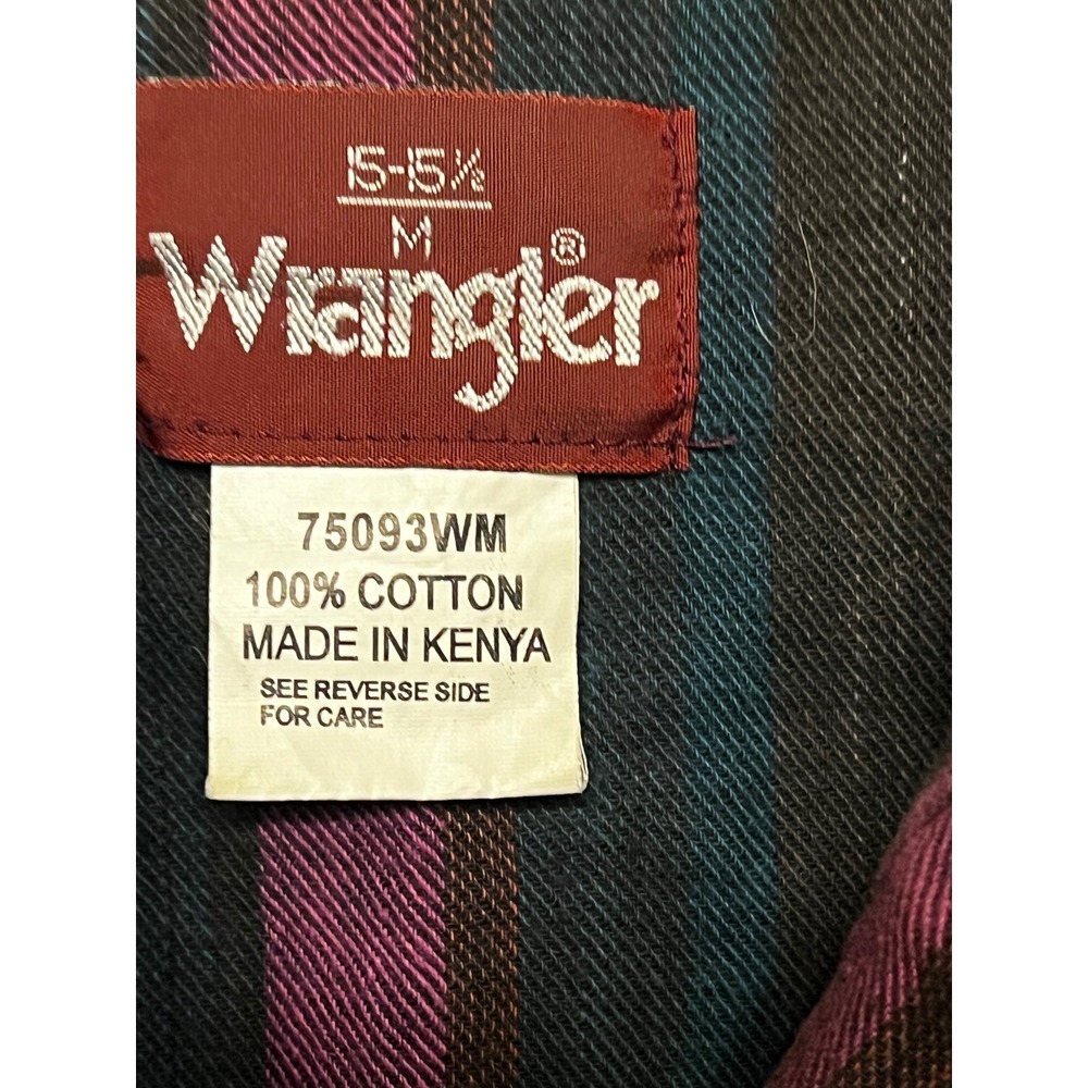 Wrangler Western Snap Shirt Womens Medium Purple Teal Striped Cotton 75093WM - Picture 3 of 8
